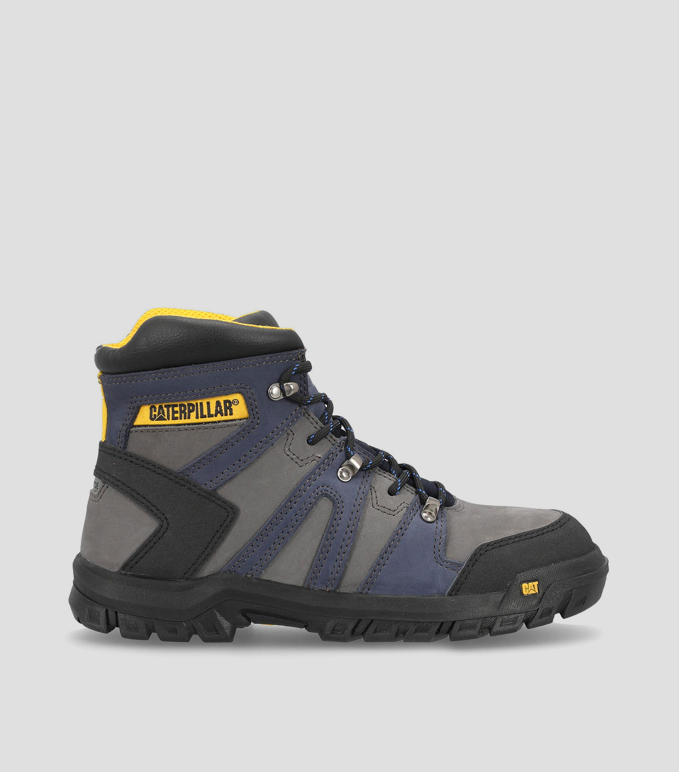 Caterpillar Botas con casquillo cortas grises en piel Hombre El
